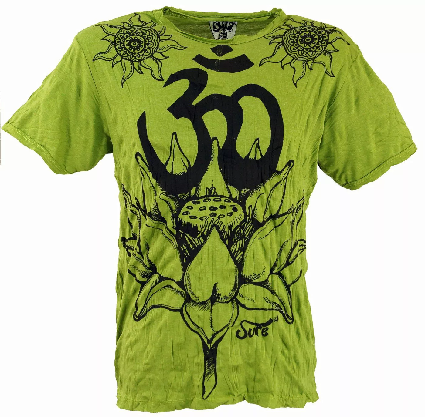 Guru-Shop T-Shirt Sure Herren T-Shirt Lotus OM - lemon alternative Bekleidu günstig online kaufen