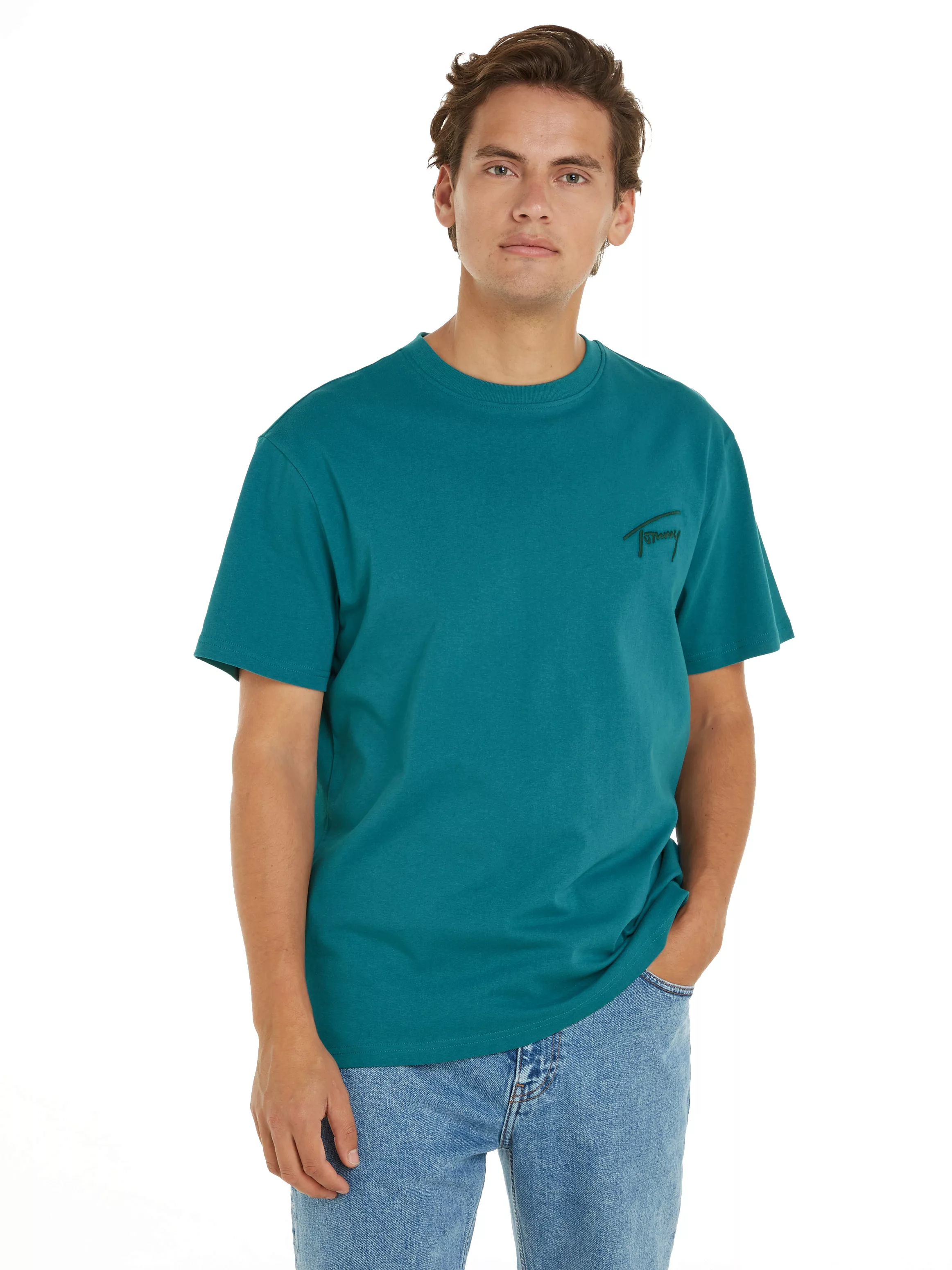 Tommy Jeans T-Shirt "TJM REG SIGNATURE TEE EXT", mit aufgesticktem Signatur günstig online kaufen