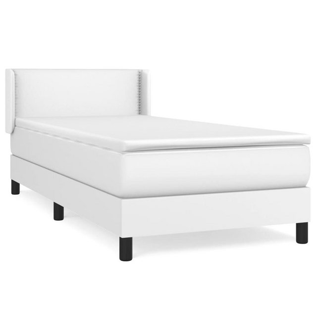 vidaXL Bett Boxspringbett mit Matratze Weiß 90x190 cm Kunstleder günstig online kaufen