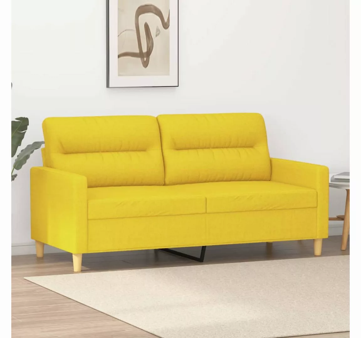 vidaXL Sofa, 2-Sitzer-Sofa Hellgelb 140 cm Stoff günstig online kaufen