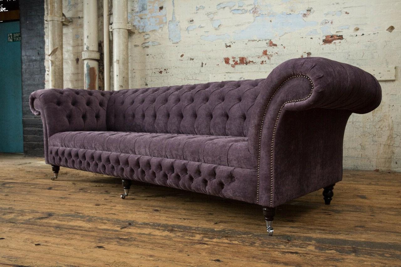 Xlmoebel Sofa Traditionelles Chesterfield-Sofa für 4 Personen in braunem Le günstig online kaufen