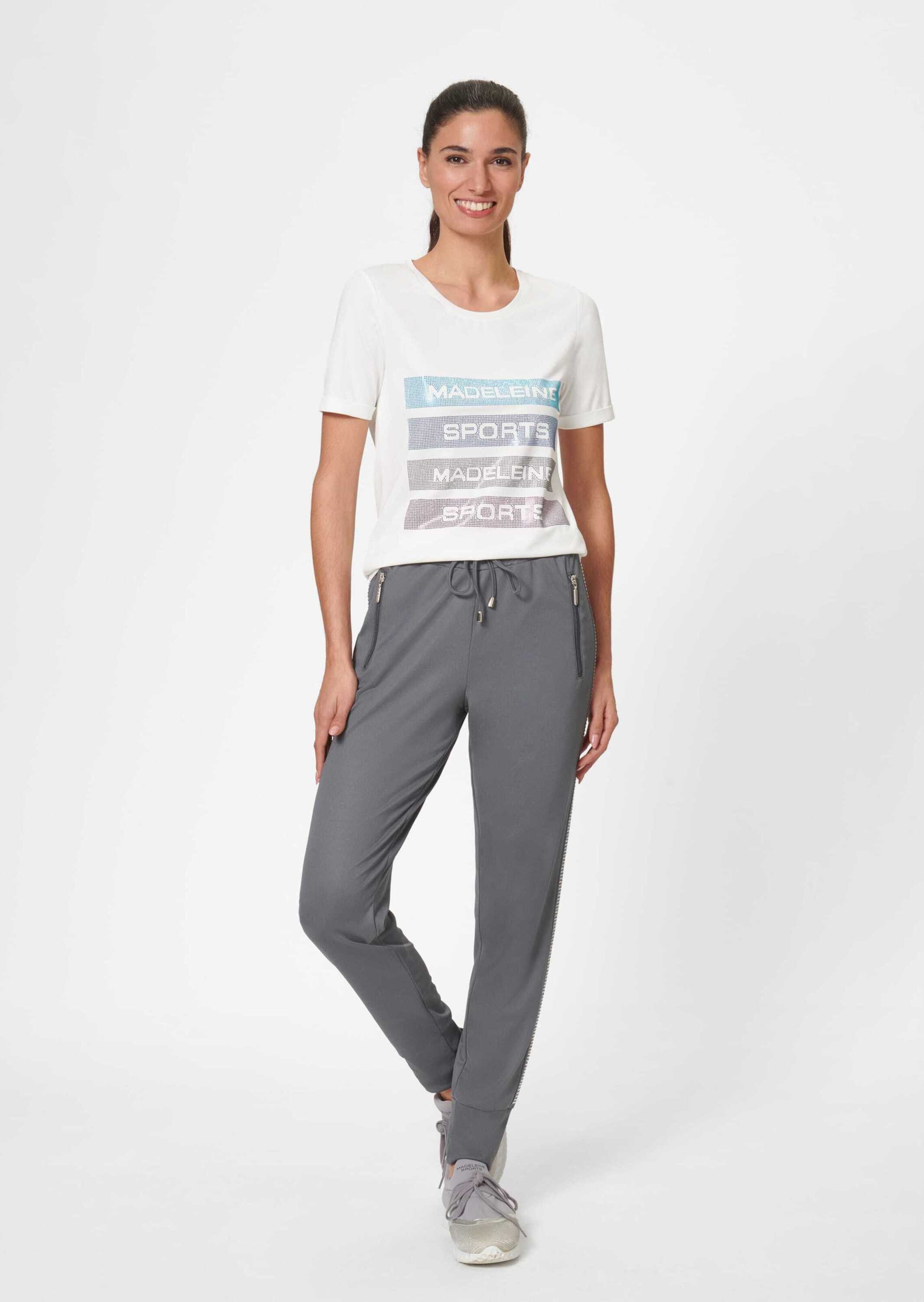 MADELEINE Kurzarmshirt Shirt mit glitzerndem Logo-Schriftzug günstig online kaufen