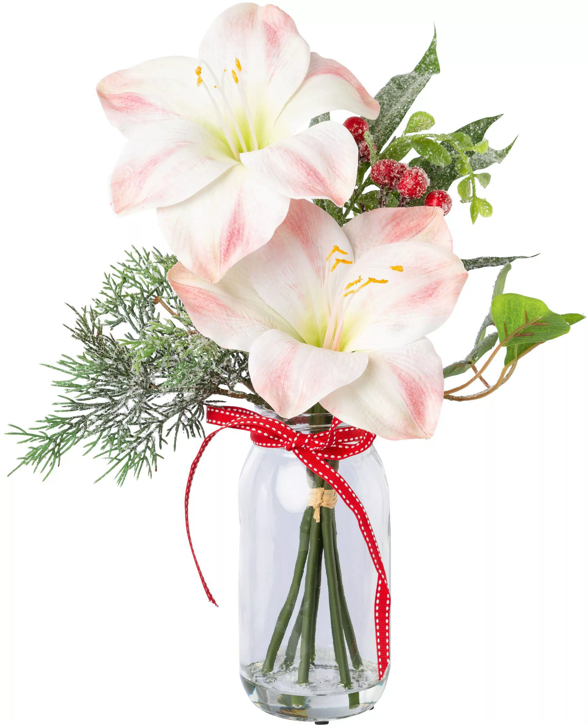 Creativ green Winterliche Kunstpflanze "Weihnachtsdeko", üppige Blütenprach günstig online kaufen