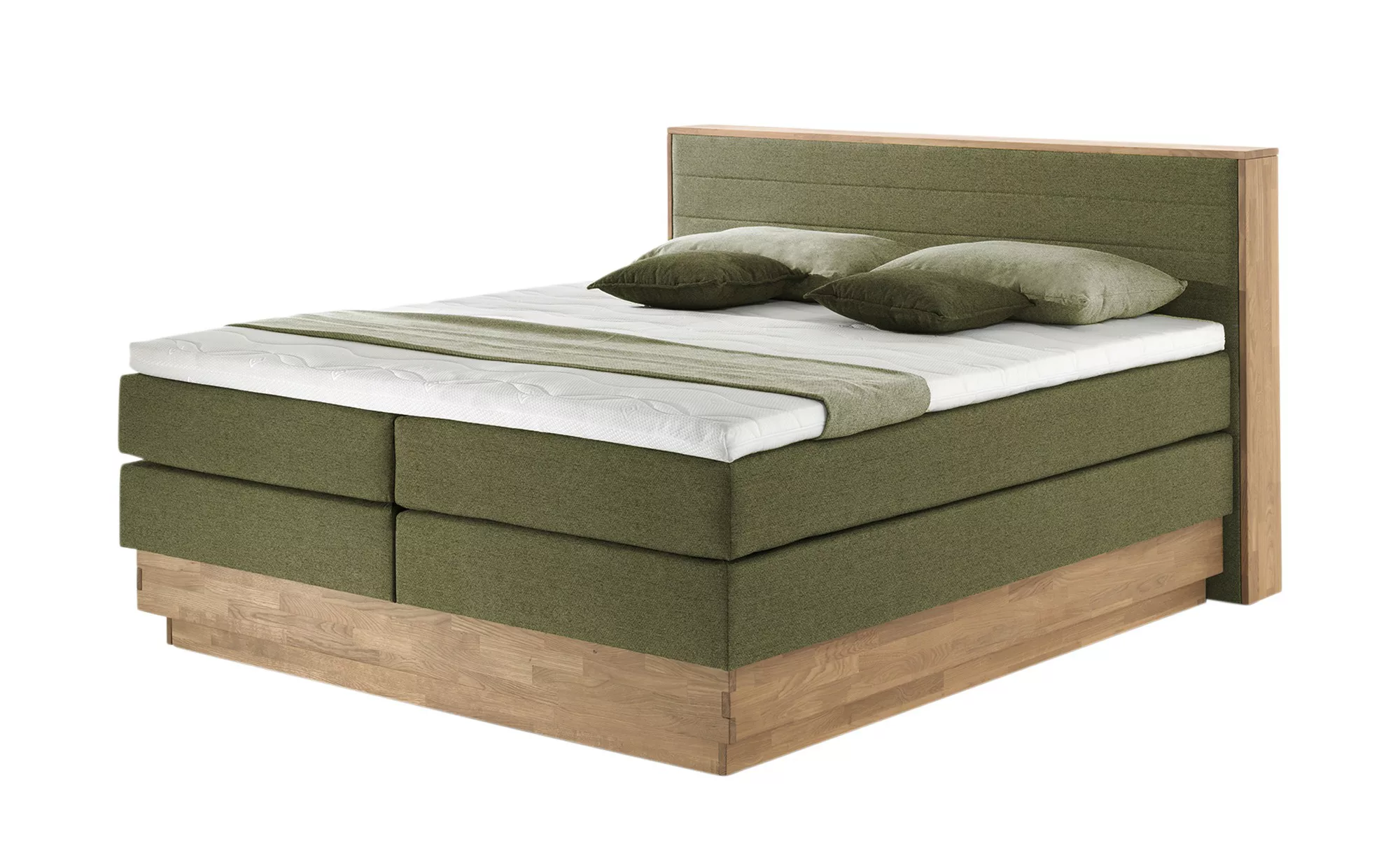 uno Massivholz-Boxspringbett mit Bettkasten - grün - 184 cm - 113 cm - Bett günstig online kaufen
