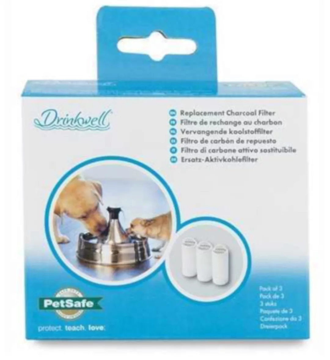 Kohlefilter Drinkwell Polyester Weiß 3 Stück günstig online kaufen