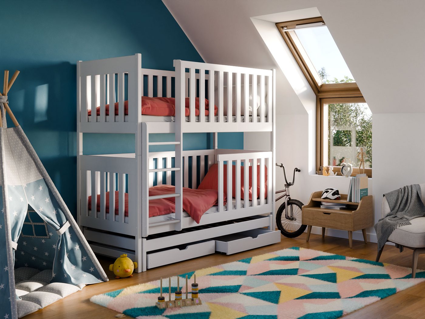 thematys Etagenbett Stockbett Hochbett Kinderbett 80x180 oder 90x200 cm für günstig online kaufen