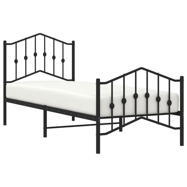 vidaXL Bett Bettgestell mit Kopf- und Fußteil Metall Schwarz 90x190 cm günstig online kaufen