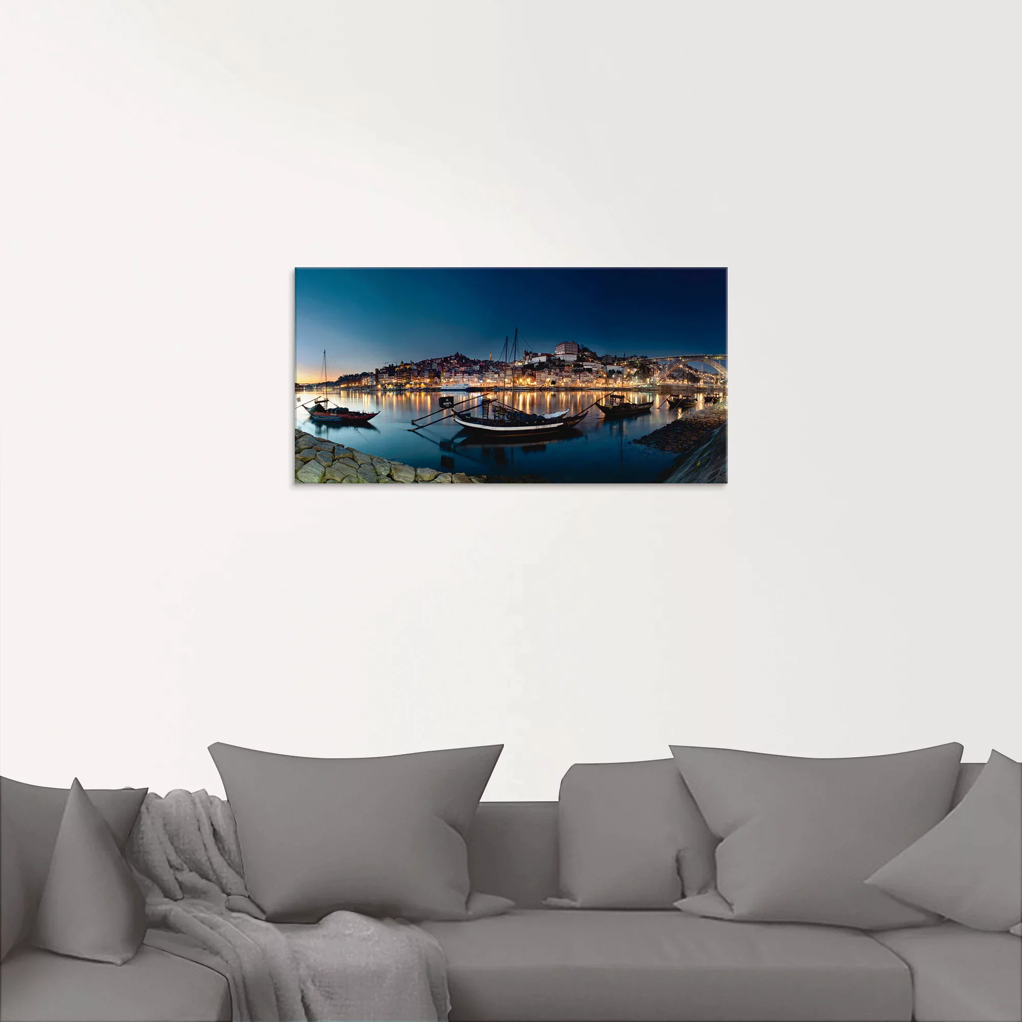 Artland Glasbild "Porto - Nachtpanorama", Europa, (1 St.) günstig online kaufen
