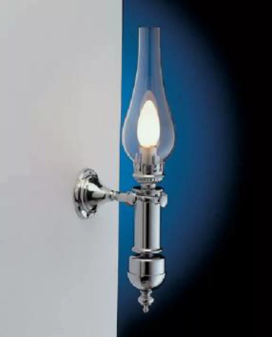 Stilvolle Wandlampe GRETA Chrom Jugendstil Bad Flur günstig online kaufen