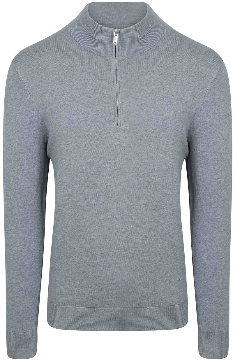 Profuomo Half Zip Pullover Luxury Basic Blau - Größe M günstig online kaufen