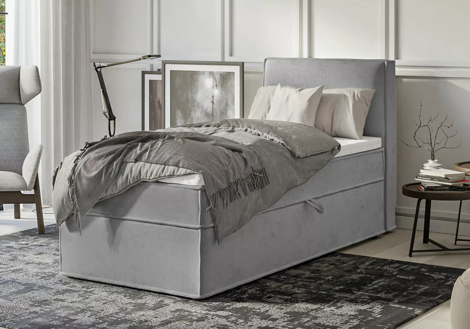 S-Style Möbel Boxspringbett Plaza mit Topper und Bettkästen aus Luxusmicrof günstig online kaufen