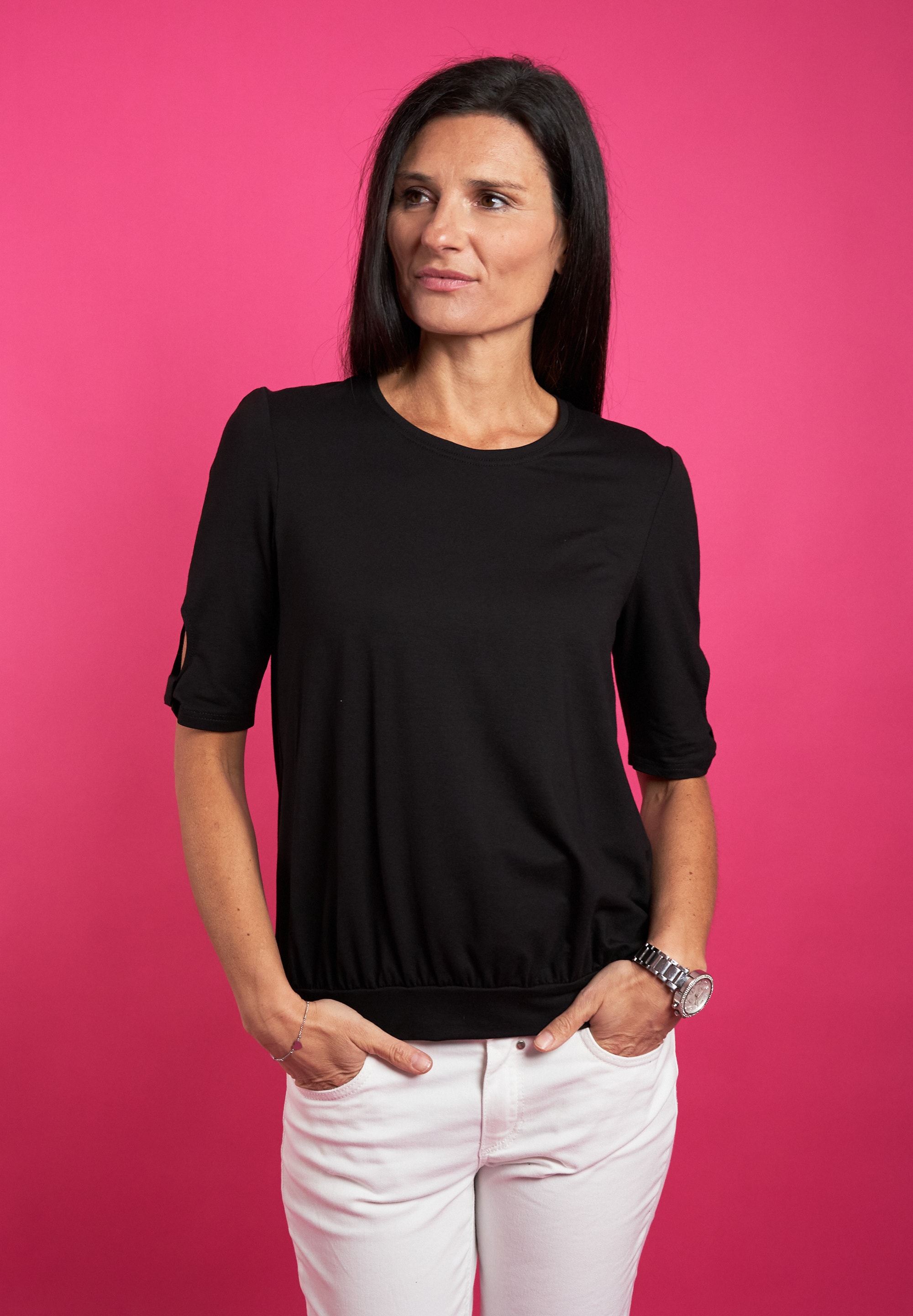 Seidel Moden Rundhalsshirt, mit Cut-Out Details, MADE IN GERMANY günstig online kaufen