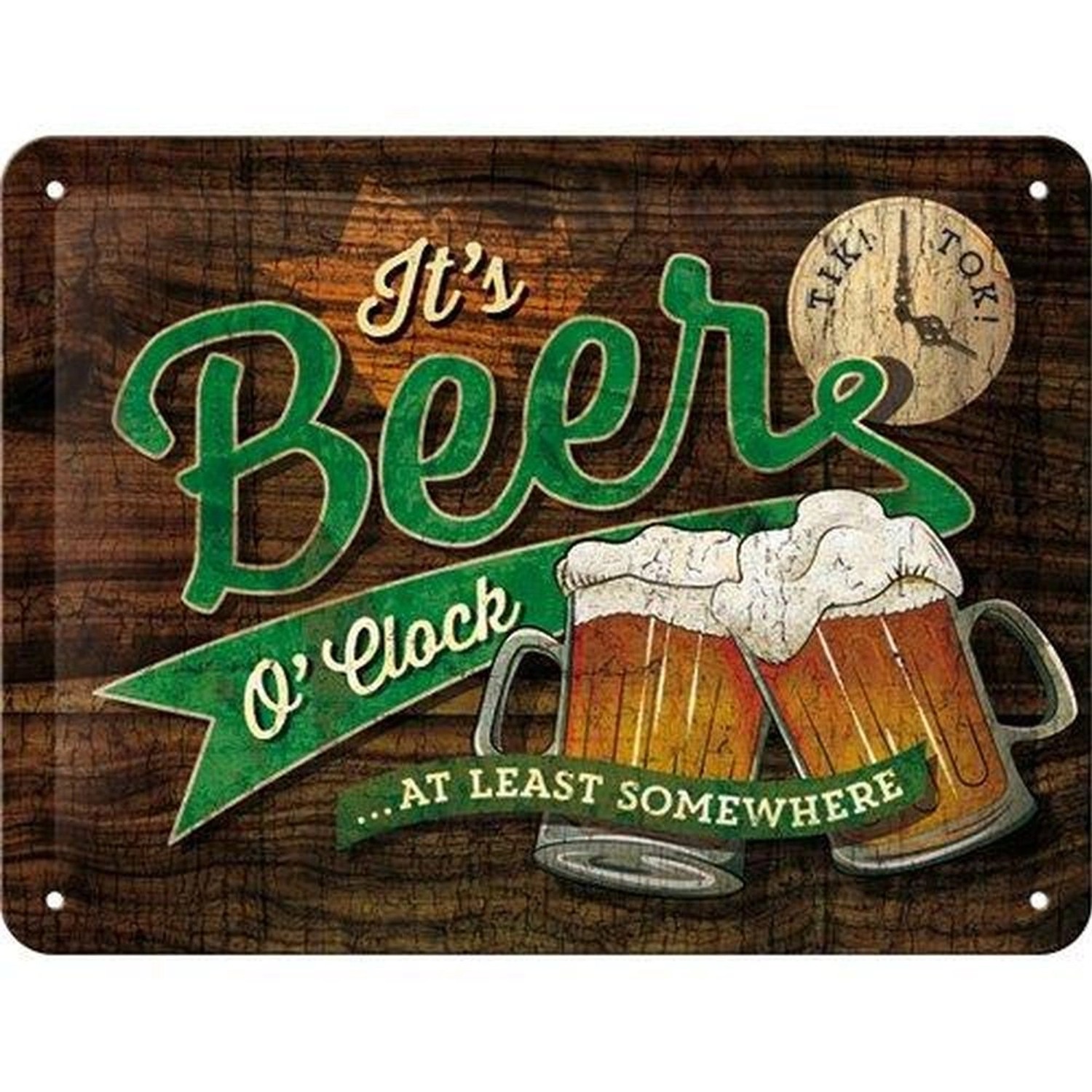 Nostalgic-Art Blechschild 15x20 cm - Open Bar - It's Beer O' Clock günstig online kaufen