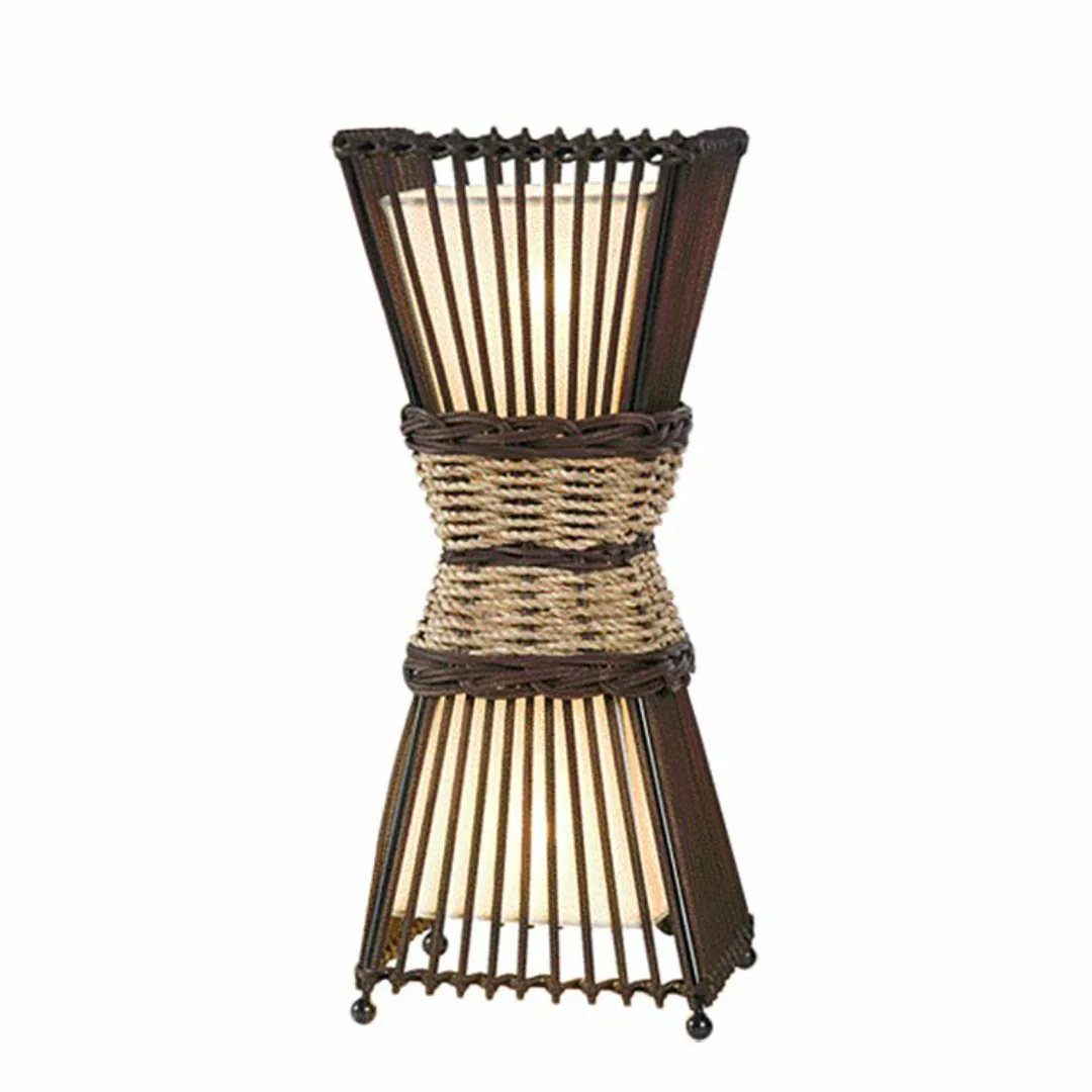 Tischleuchte, 2-flammig - holzfarben - 35 cm - Sconto günstig online kaufen