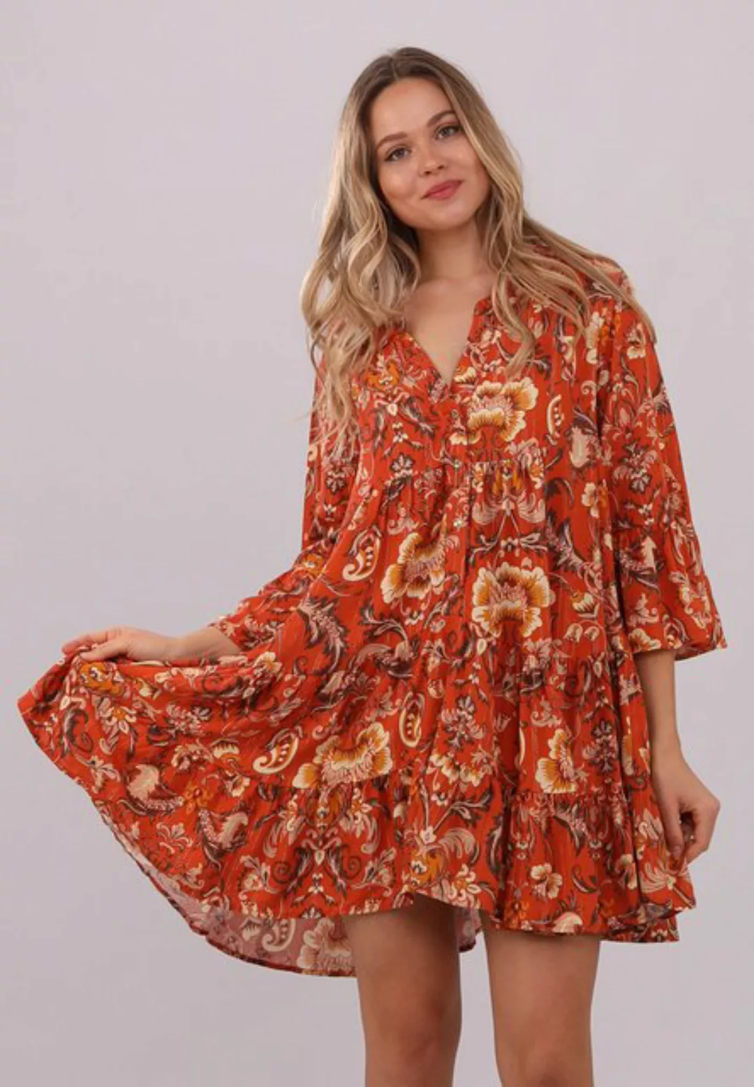 YC Fashion & Style Tunikakleid Paisley Boho-Chic Tunika-Kleid aus reiner Vi günstig online kaufen