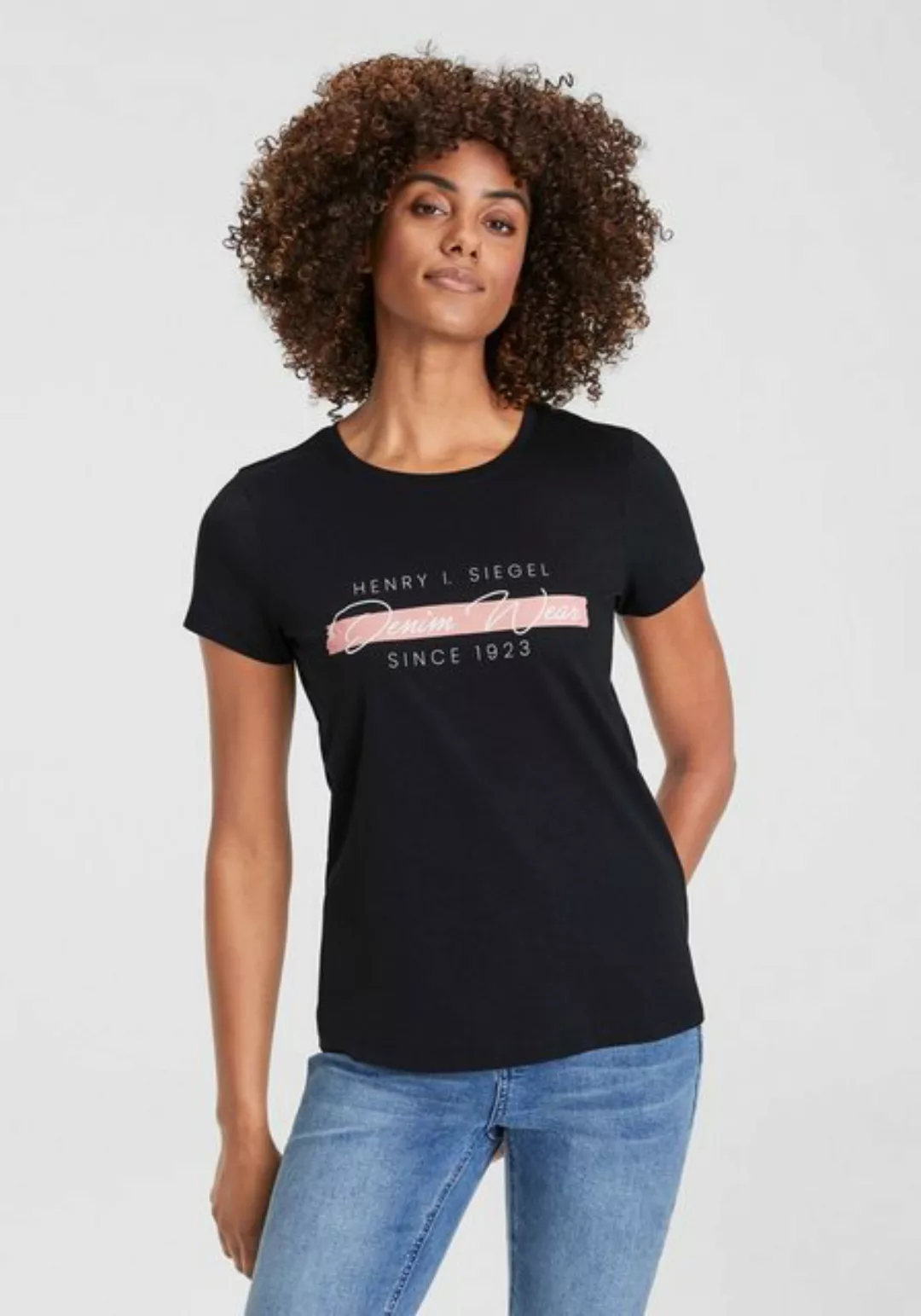 H.I.S T-Shirt mit zweifarbigem Frontprint günstig online kaufen