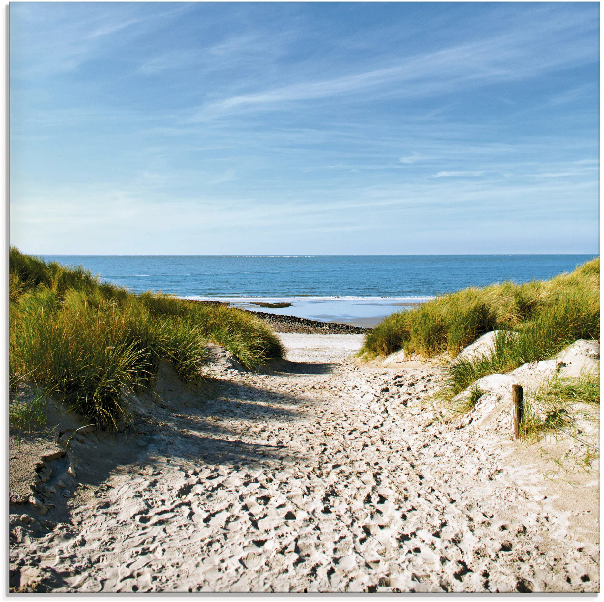 Artland Glasbild »Strand mit Sanddünen und Weg zur See«, Strand, (1 St.) günstig online kaufen