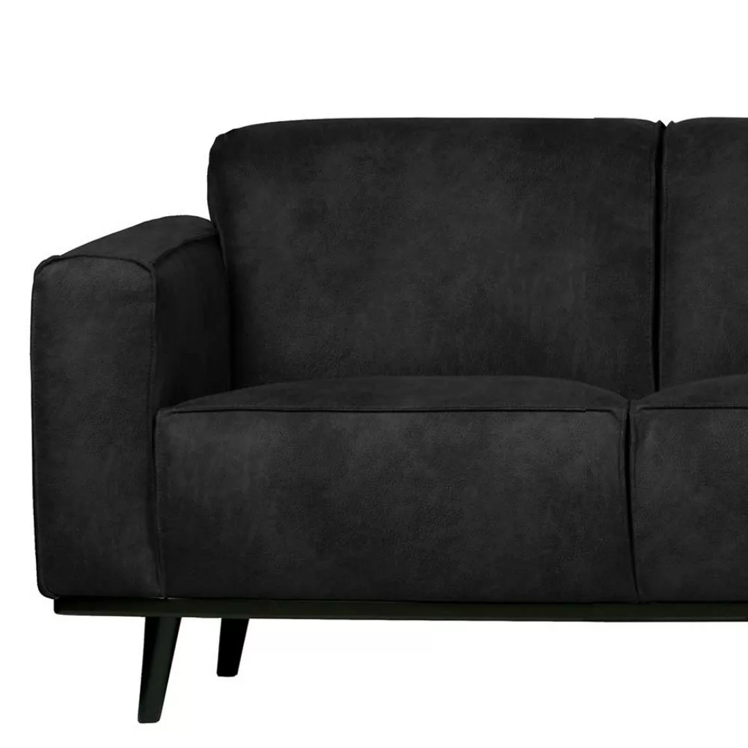 Dreisitzer Sofa in Schwarz Kunstwildleder 230 cm breit günstig online kaufen