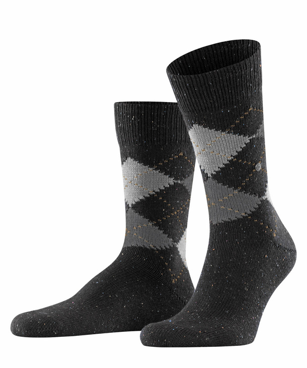 Burlington Raw Argyle Herren Socken, 46-50, Schwarz, Baumwolle, 21924-30100 günstig online kaufen