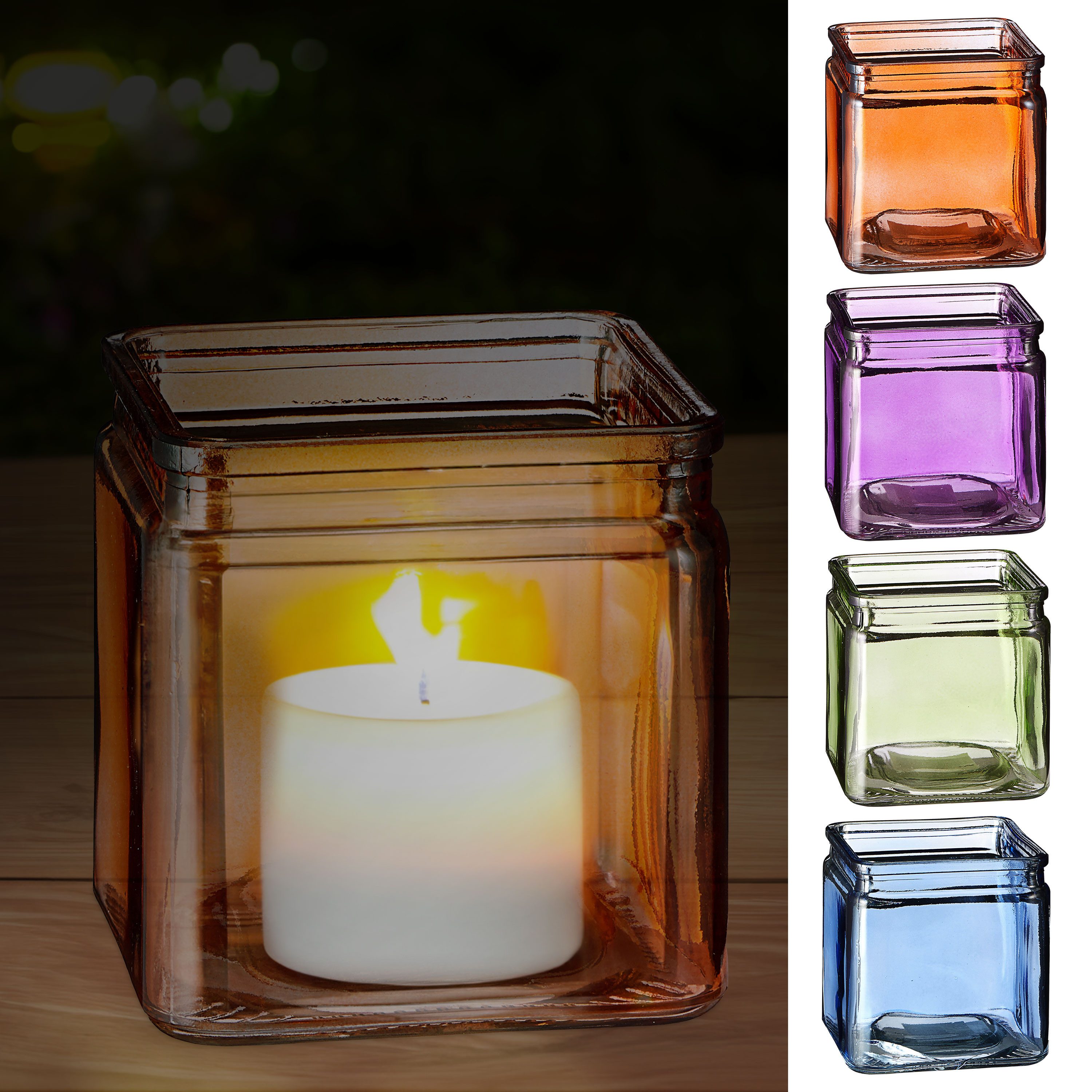 CEPEWA Teelichthalter Windlicht 4er Set Glas günstig online kaufen