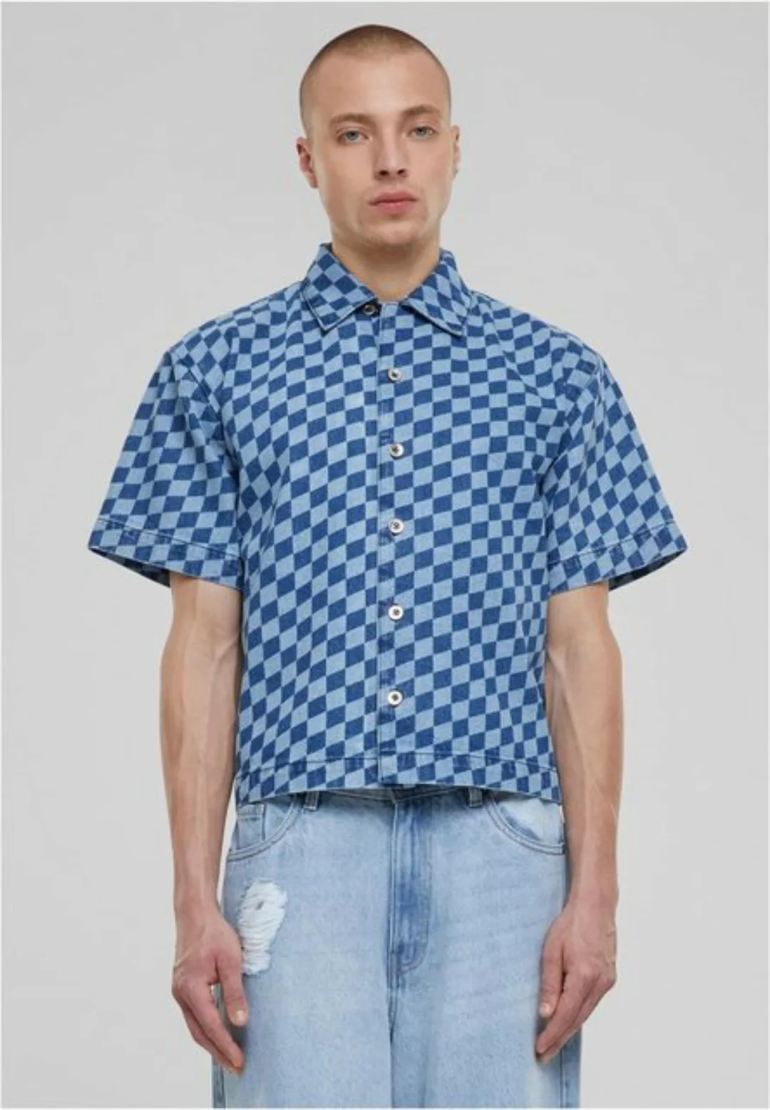 URBAN CLASSICS Langarmhemd Laser Check Printed Boxy Shirt günstig online kaufen