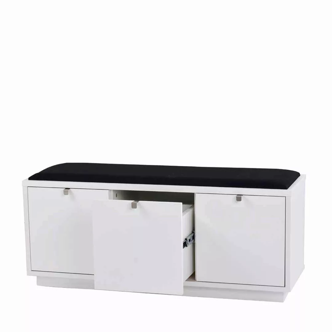 Garderoben Sitzbank mit Schubladen Weiß günstig online kaufen