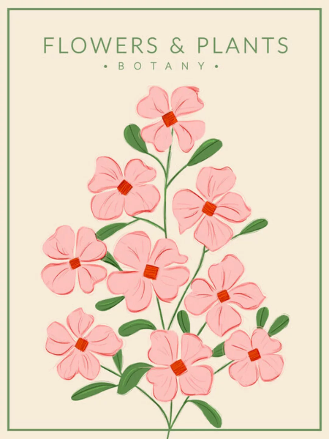 Poster / Leinwandbild - Soft Pink Flowers - Botany No4 günstig online kaufen