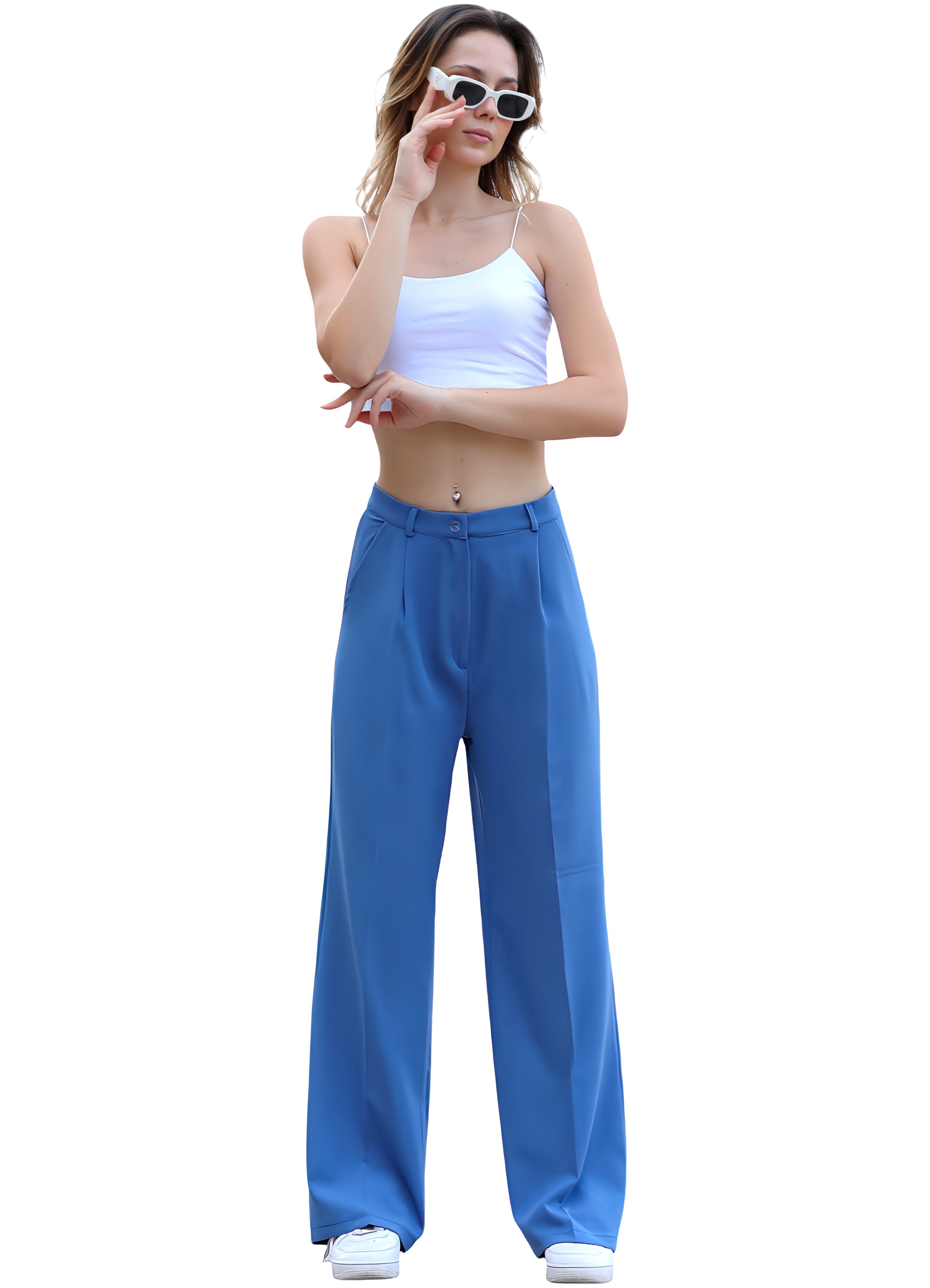 fashionshowcase Palazzohose Damen mit hohem Bund günstig online kaufen