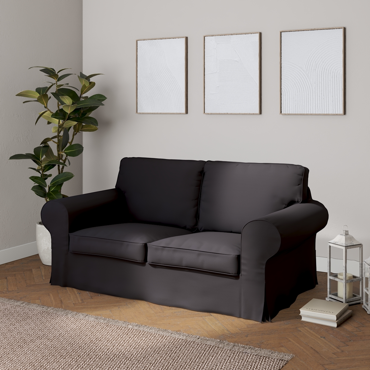 Bezug für Ektorp 2-Sitzer Sofa nicht ausklappbar, anthrazit, Sofabezug für günstig online kaufen