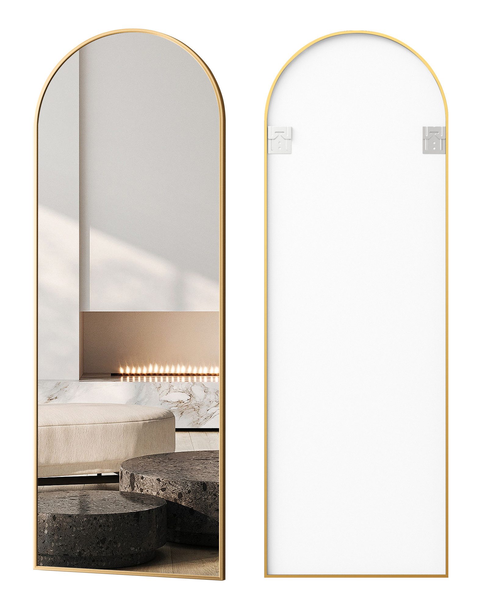Hopibath Ganzkörperspiegel Standspiegel Weiß Schwarz Gold günstig online kaufen
