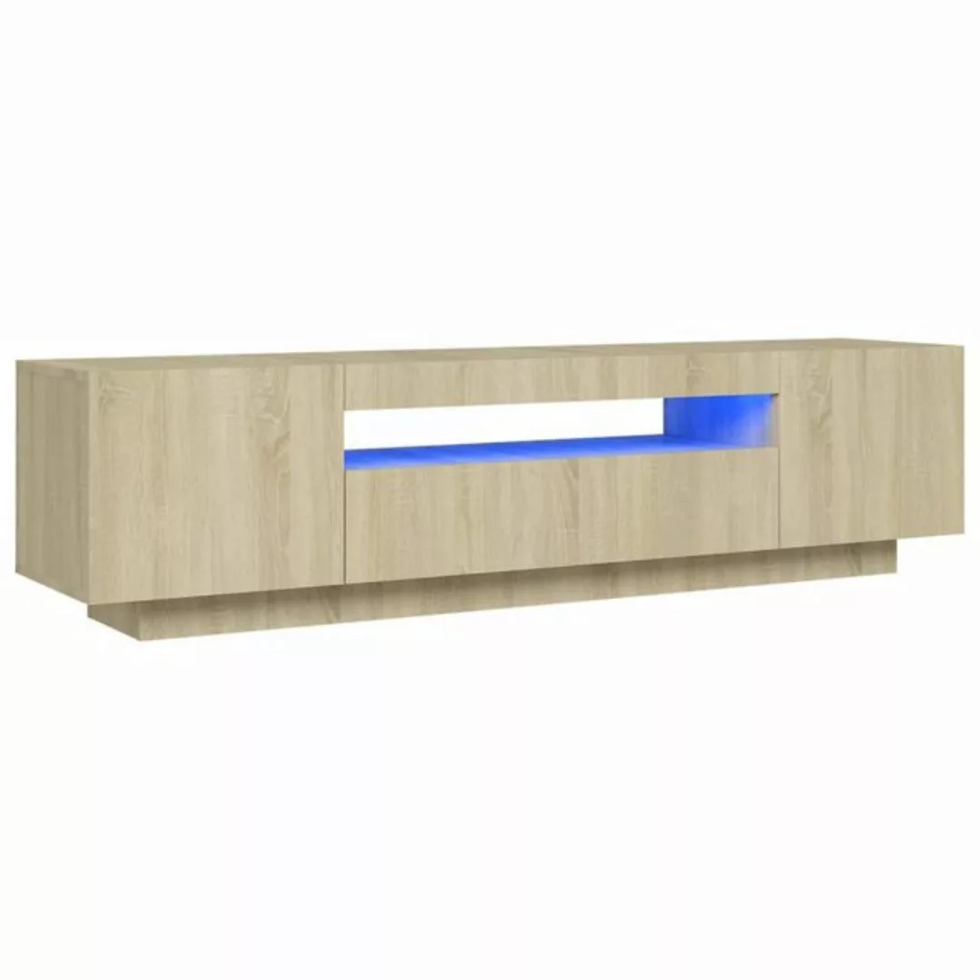 vidaXL TV-Schrank TV-Schrank mit LED-Leuchten Sonoma-Eiche 160x35x40 cm Low günstig online kaufen