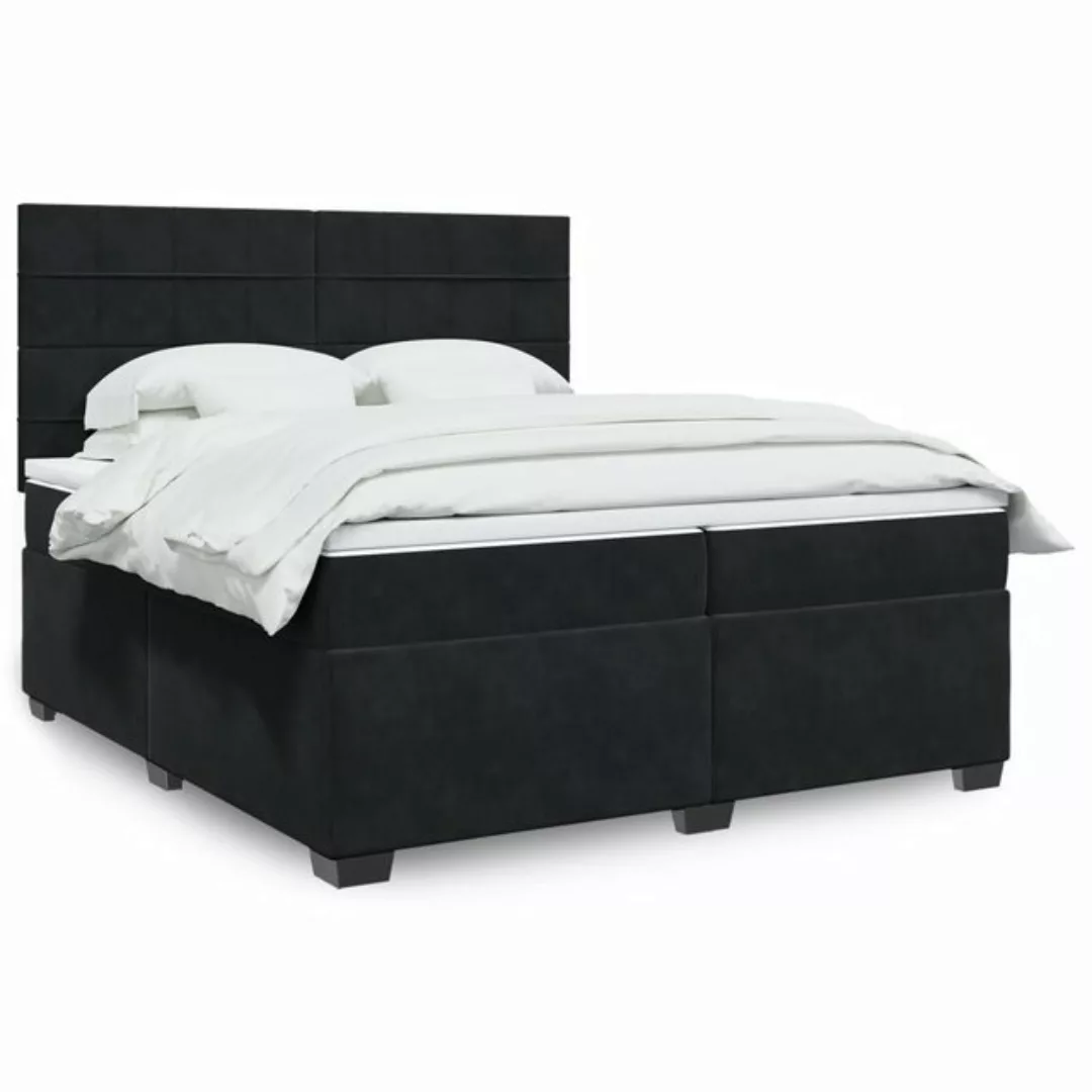 furnicato Bettgestell Boxspringbett mit Matratze Schwarz 200x200 cm Samt günstig online kaufen