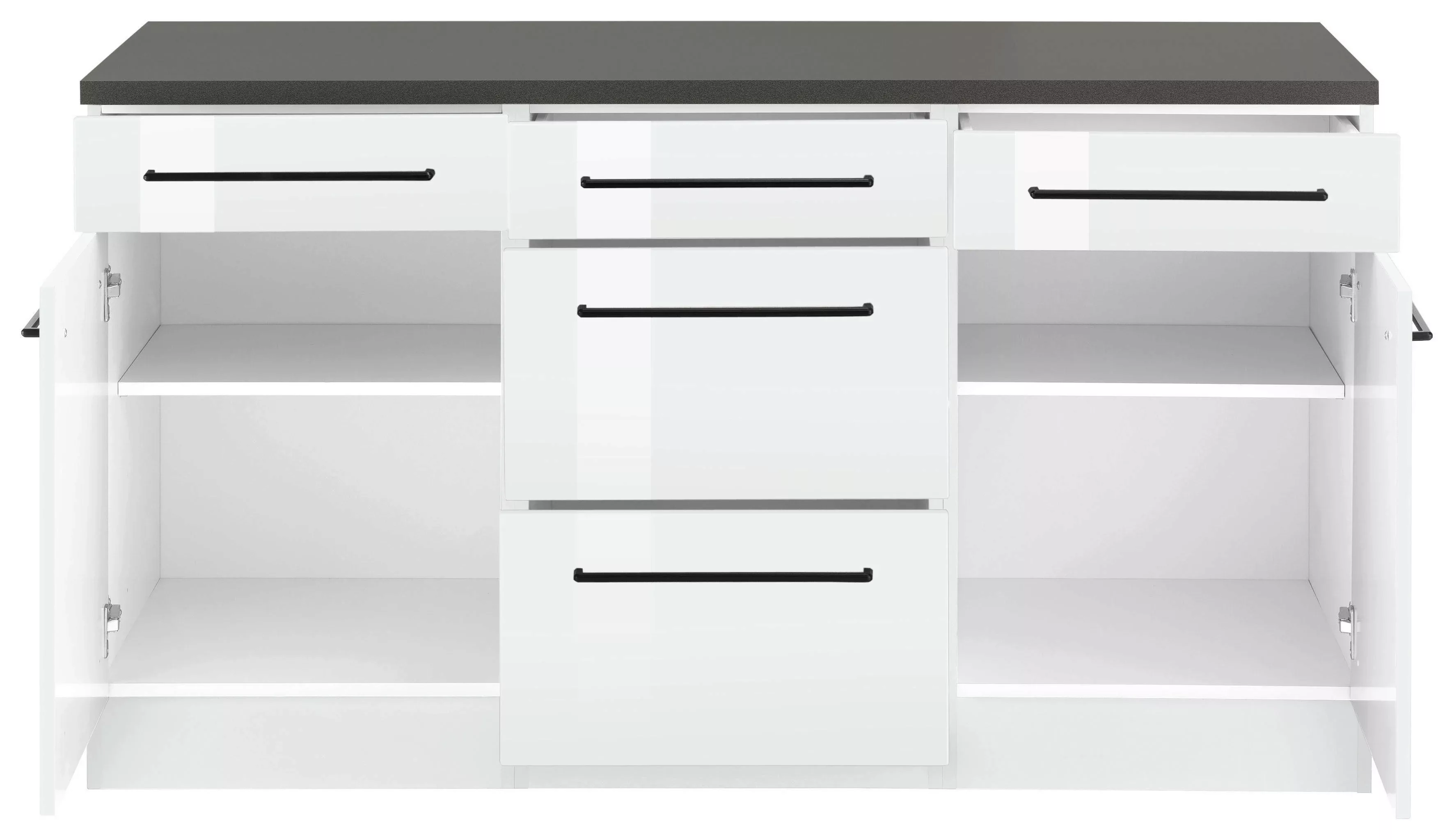 KOCHSTATION Unterschrank "KS-Tulsa", 150 cm breit, 2 Türen, 3 Schubkästen, günstig online kaufen