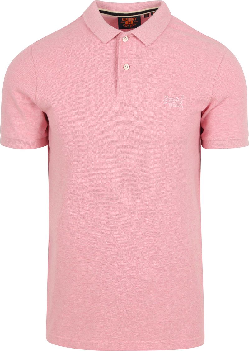 Superdry Classic Poloshirt Melange Rosa - Größe XL günstig online kaufen