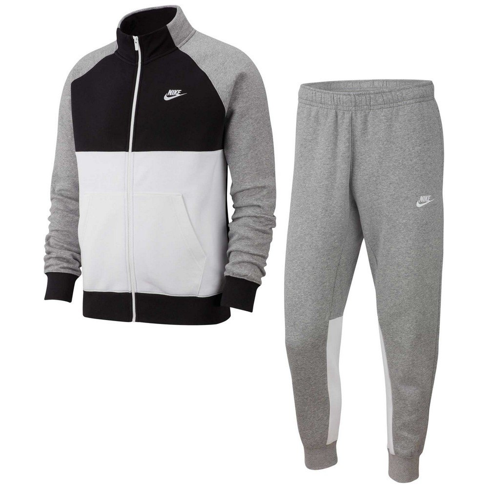 Nike Sportswear Fleece Trainingsanzug L Dark Grey Heather / Black / White / günstig online kaufen