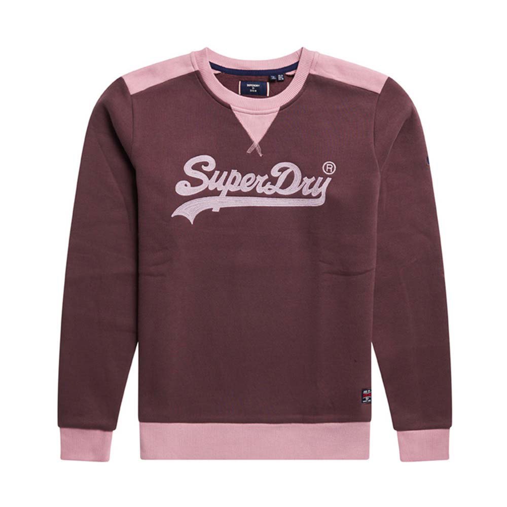 Superdry Vintage Logo Ac Colour Block Crew Sweatshirt M Rich Deep Burgundy günstig online kaufen
