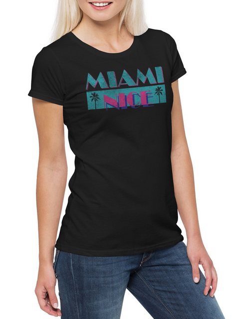 Urban Backwoods Print-Shirt Miami Nice Damen T-Shirt USA Florida Holidays B günstig online kaufen