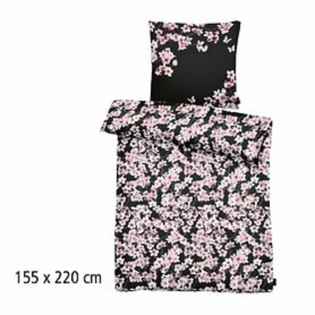 Apelt Mako-Satin Bettwäsche Blossom schwarz günstig online kaufen