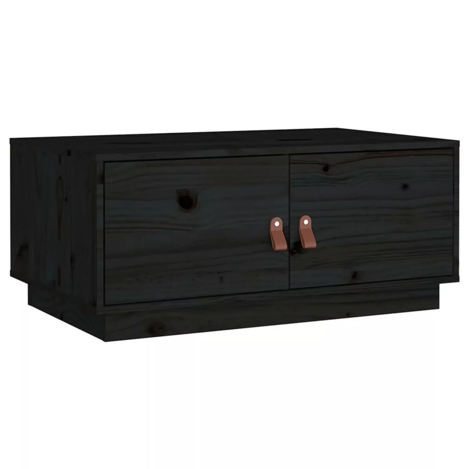 vidaXL Couchtisch Schwarz 80x50x35 cm Massivholz Kiefer günstig online kaufen