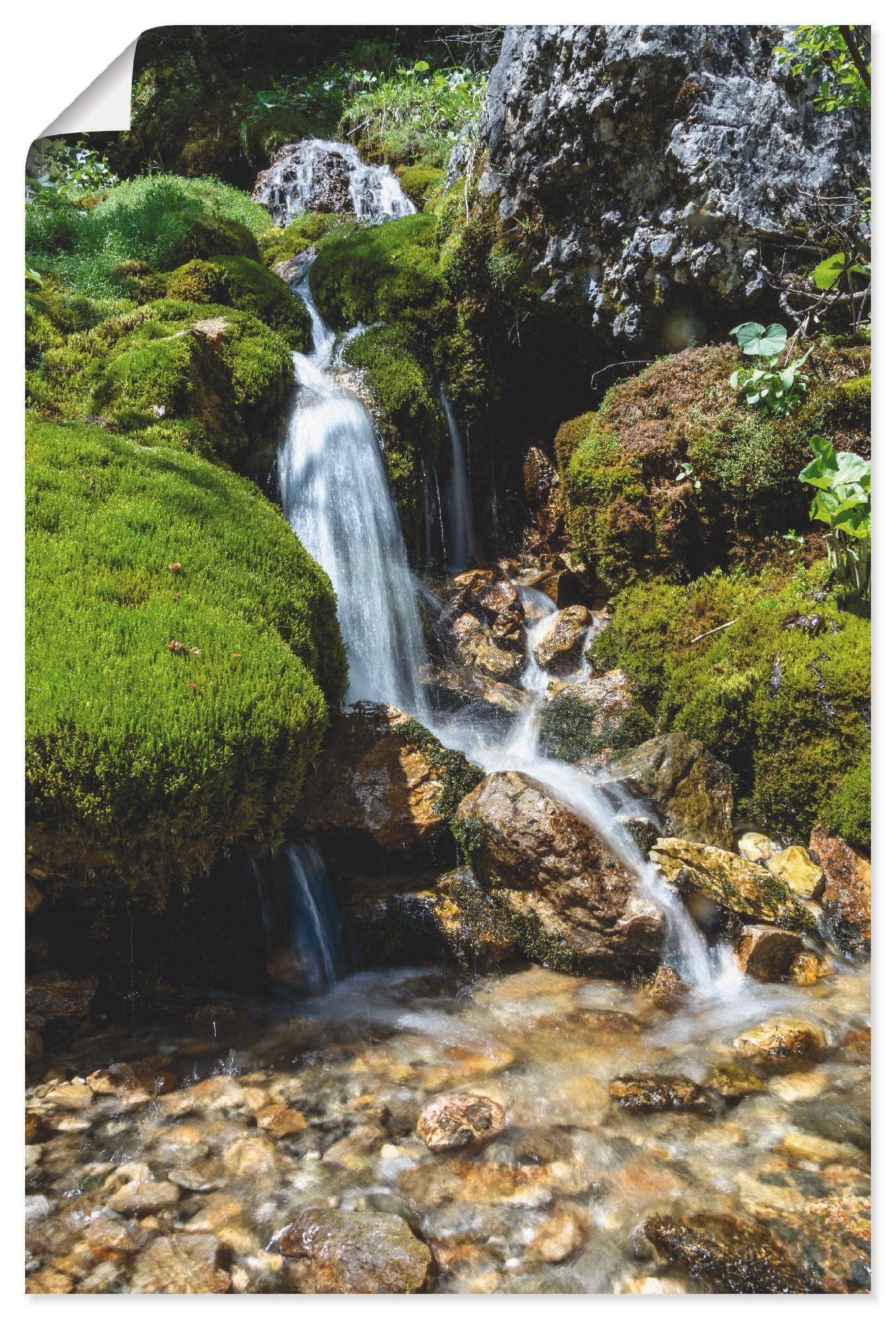 Artland Wandbild "Kleiner Wasserfall in den Bergen", Gewässer, (1 St.), als günstig online kaufen