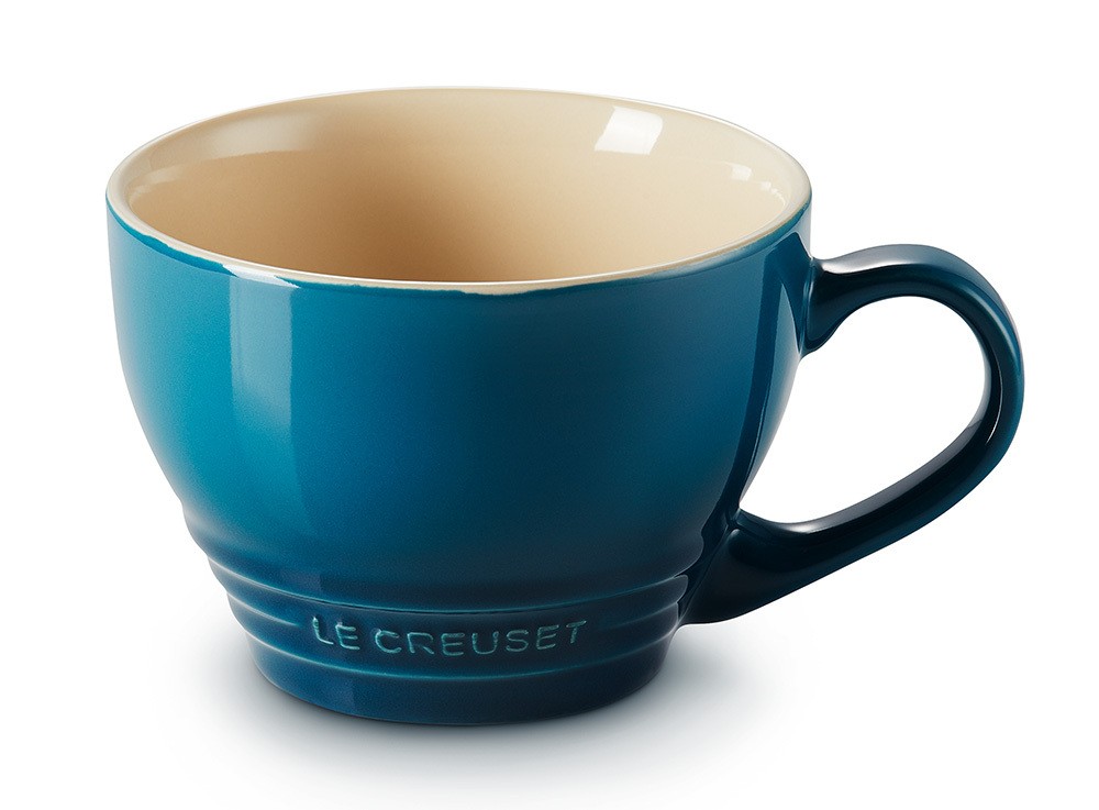 Le Creuset Cappuccino Tasse Steinzeug Deep Teal Petrol 400ml günstig online kaufen