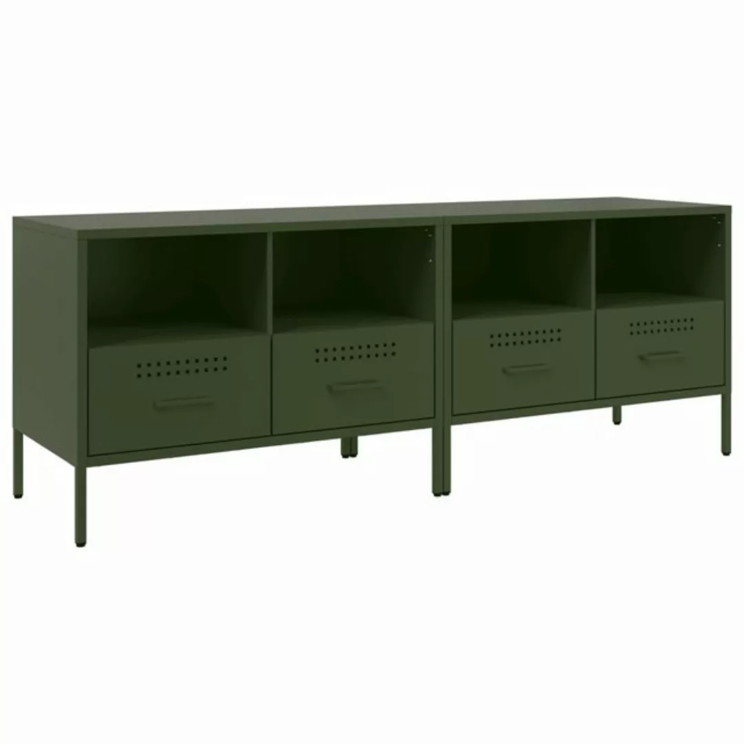 vidaXL TV-Schrank TV-Schränke 2 Stk. Olivgrün 68x39x50,5 cm Stahl (2-St) günstig online kaufen