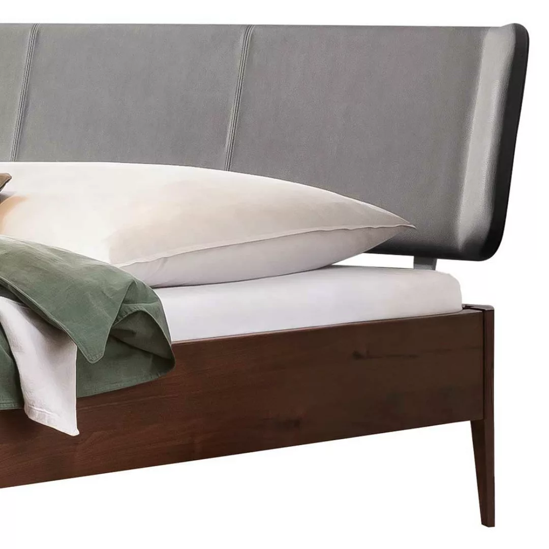 Doppelbett Nussbaum geölt aus Massivholz modernem Design günstig online kaufen