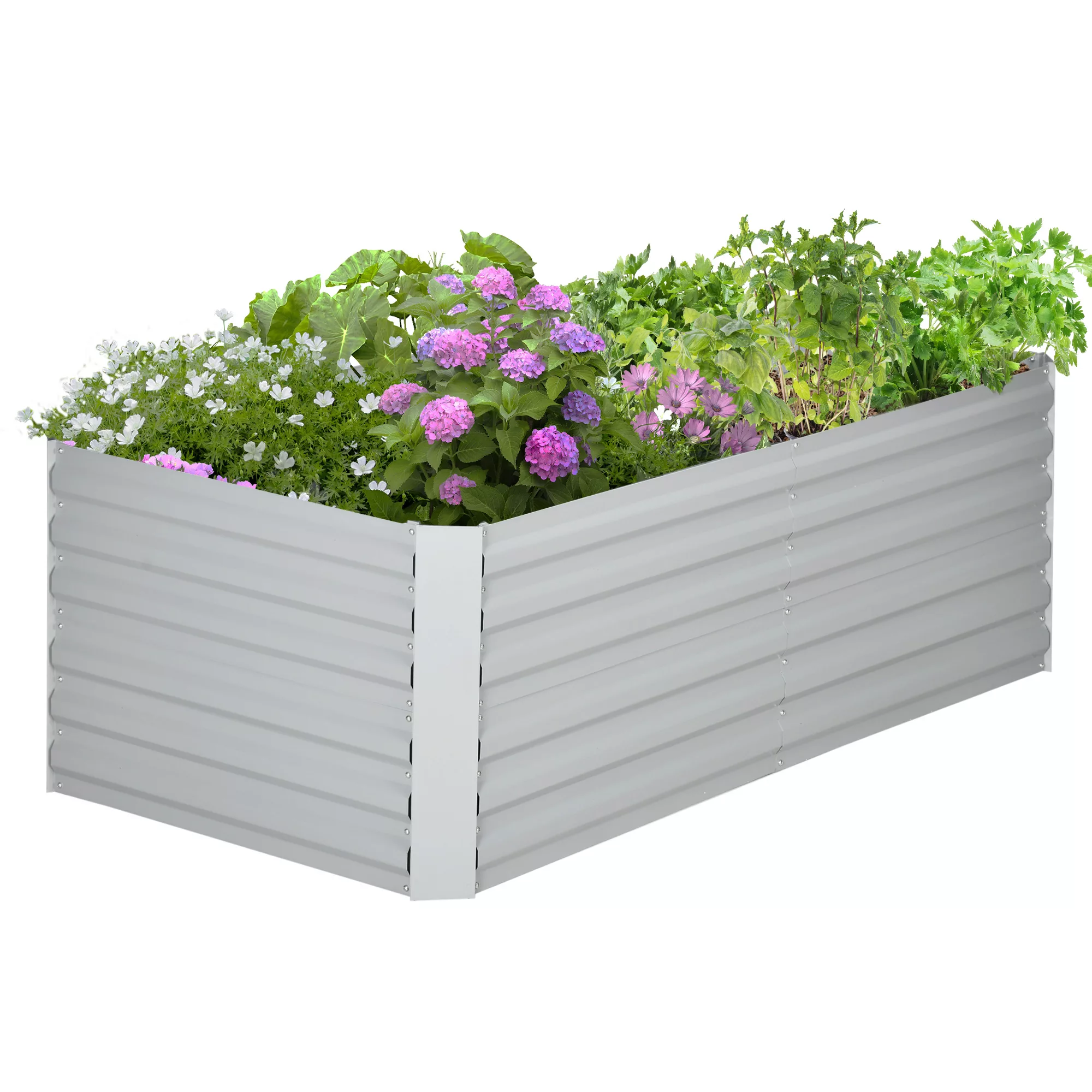 Outsunny Hochbeet aus Stahl, Pflanzbeet Frühbeet Gartenbeet Blumenkasten st günstig online kaufen