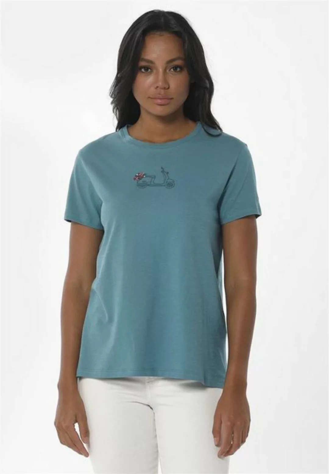 ORGANICATION T-Shirt Women's Embroidered T-shirt in Petrol Green günstig online kaufen