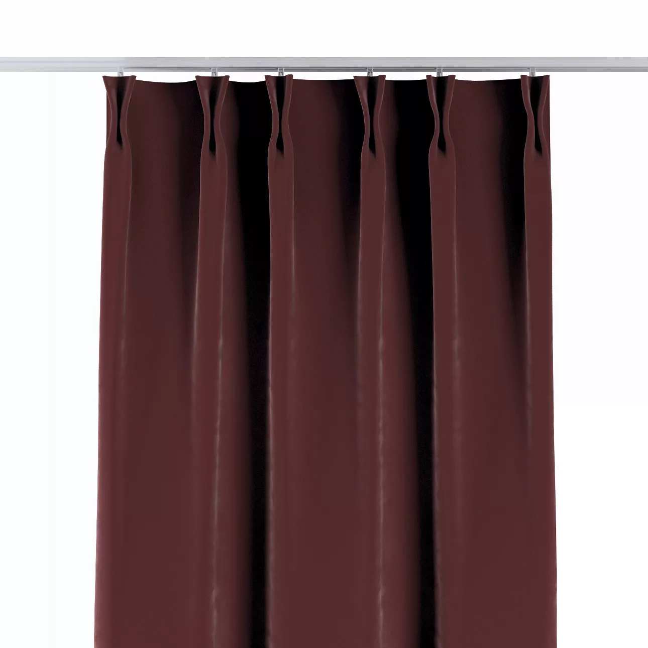 Vorhang mit flämischen 2-er Falten, bordeaux, Velvet (704-26) günstig online kaufen