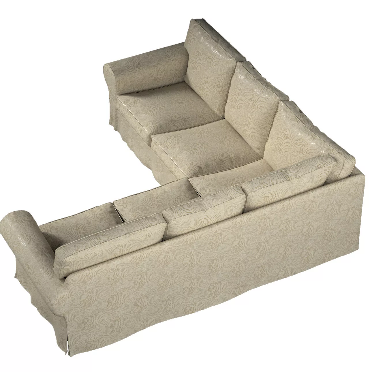 Bezug für Ektorp Ecksofa, beige-golden, Sofahusse für Ektorp Ecksofa, Livin günstig online kaufen