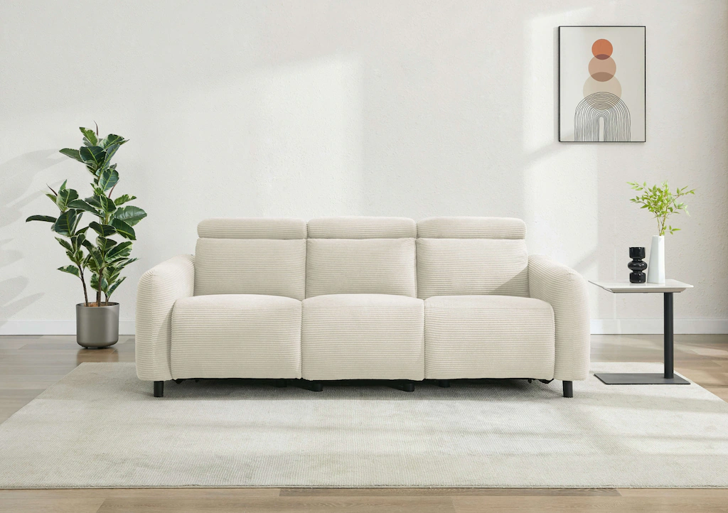 Home affaire 3-Sitzer "SKAANE in Cord, Sofa mit manueller u. elektrischer R günstig online kaufen