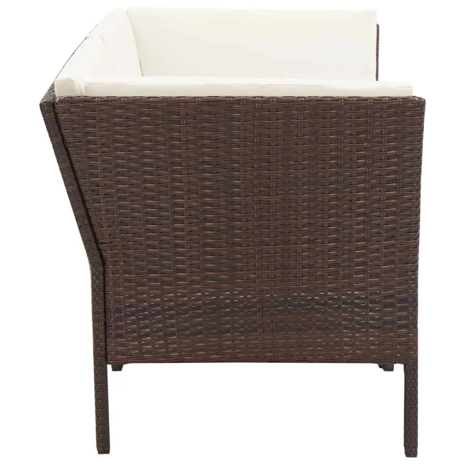 6-tlg. Garten-lounge-set Mit Auflagen Poly Rattan Braun günstig online kaufen