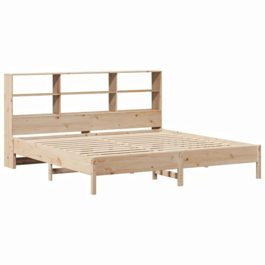 vidaXL Bett Massivholzbett mit Regal ohne Matratze 200x200 cm Kiefer günstig online kaufen